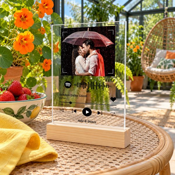 Kişiye Özel Fotoğraflı Spotify Barkodlu Pleksi Plak - Anneye, Babaya, Sevgiliye, Arkadaşa Hediye 2
