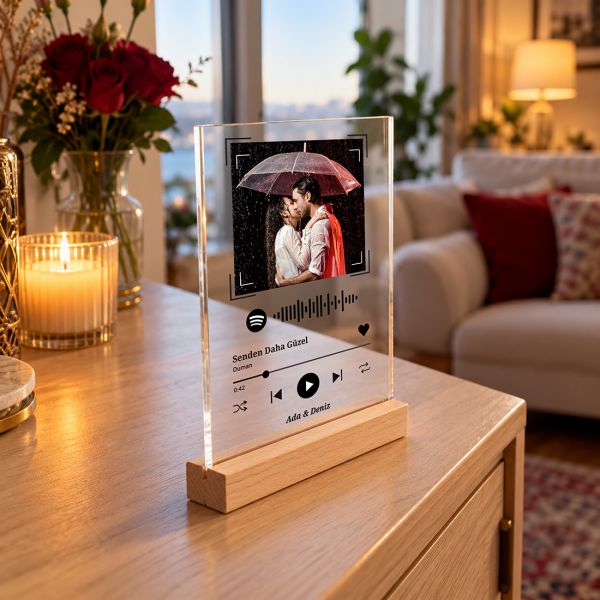 Kişiye Özel Fotoğraflı Spotify Barkodlu Pleksi Plak - Anneye, Babaya, Sevgiliye, Arkadaşa Hediye 3